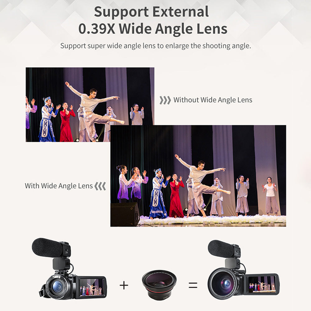 ORDRO Z20 3.0-inch 1080P HD Video Camera Night Vision Digital Camcorder with Microphone and Lend Hood