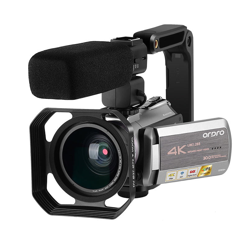 ORDRO AZ50 3.1-inch 4K HD Video Camera Digital DV Night Vision Camcorder, High-end Version