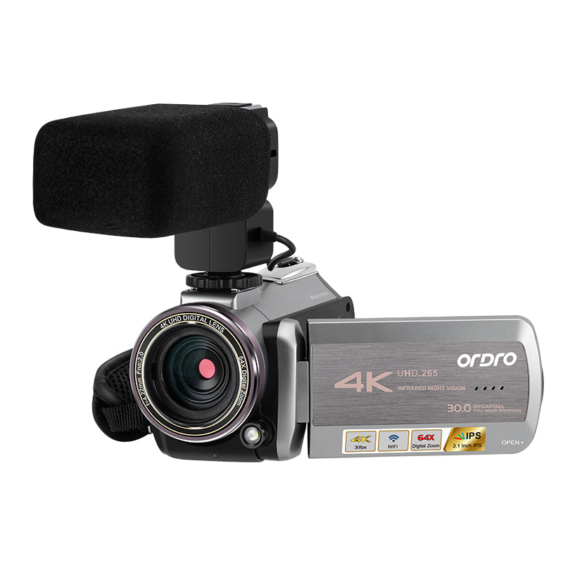 ORDRO AZ50 3.1-inch 4K HD Video Camera Digital DV Night Vision Camcorder, High-end Version