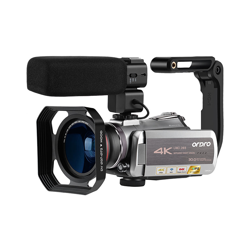 ORDRO AZ50 3.1-inch 4K HD Video Camera Digital DV Night Vision Camcorder, High-end Version