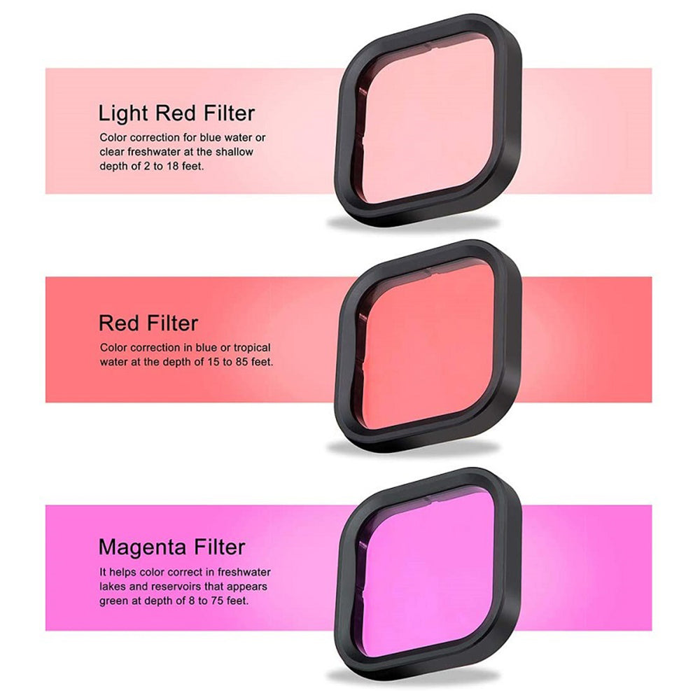 For GoPro 9 / 10 / 11 / 12 Waterproof Case Tempered Glass Film Filter Anti-fog Sheet Set