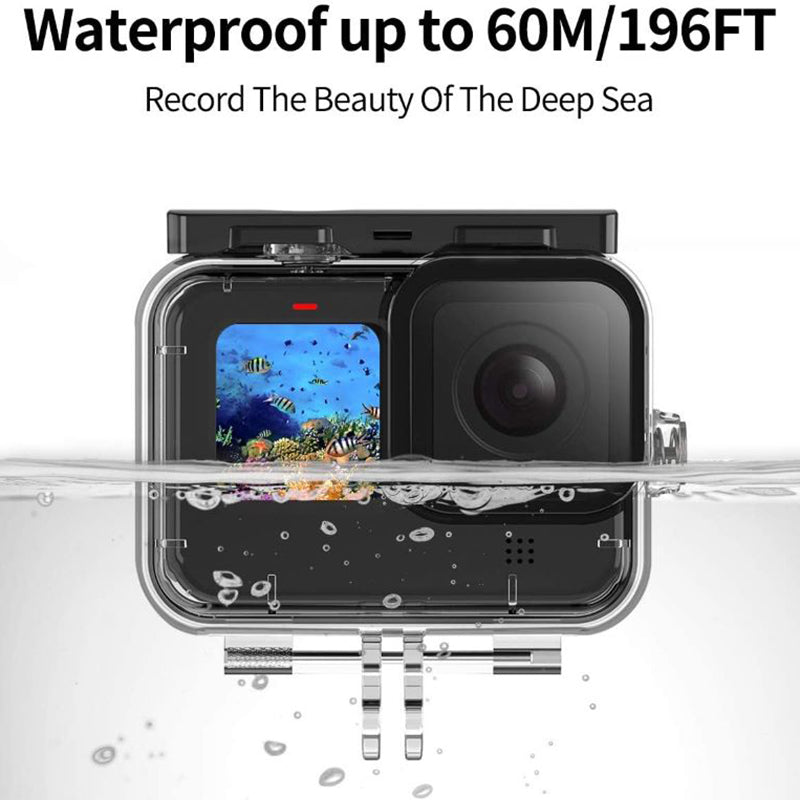 Accessories Kit for GoPro Hero 12 11 10 9 Waterproof Housing Tempered Glass Flim Filters