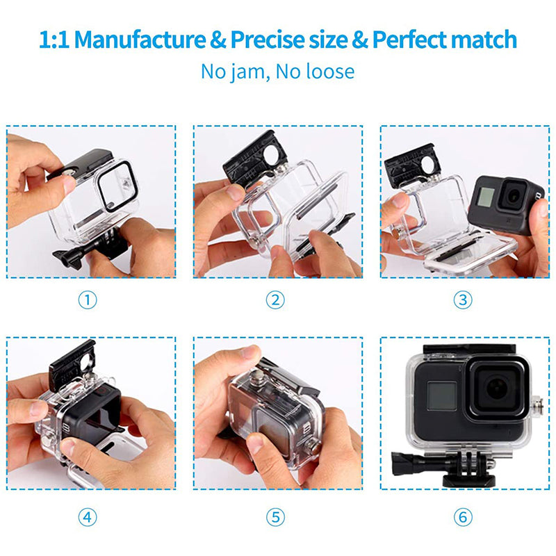 54-in-1 Accessories Kit for GoPro Hero 12 11 10 9 Waterproof Housing Silicone Case Tempered Glass Flim