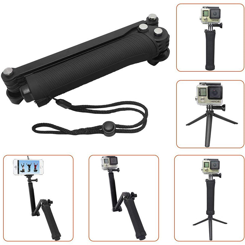 56-in-1 For GoPro Action Camera Accessories Kit Head / Chest Strap Tripod Set