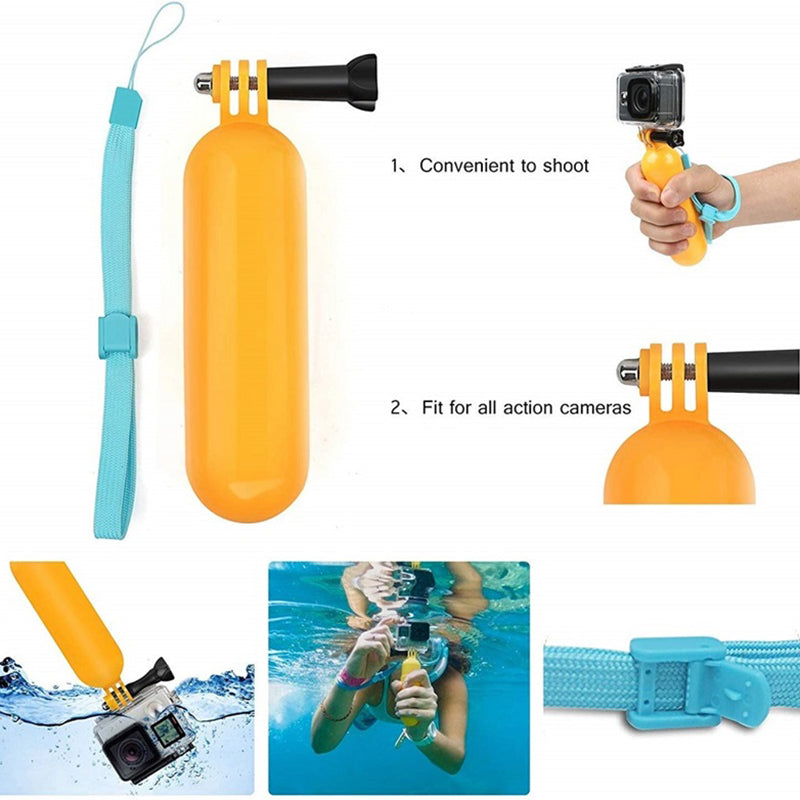 5-in-1 Accessories Kit for GoPro Hero Camera Outdoor Cycling Diving Parts with Chest Strap, Head Strap, Floating Grip
