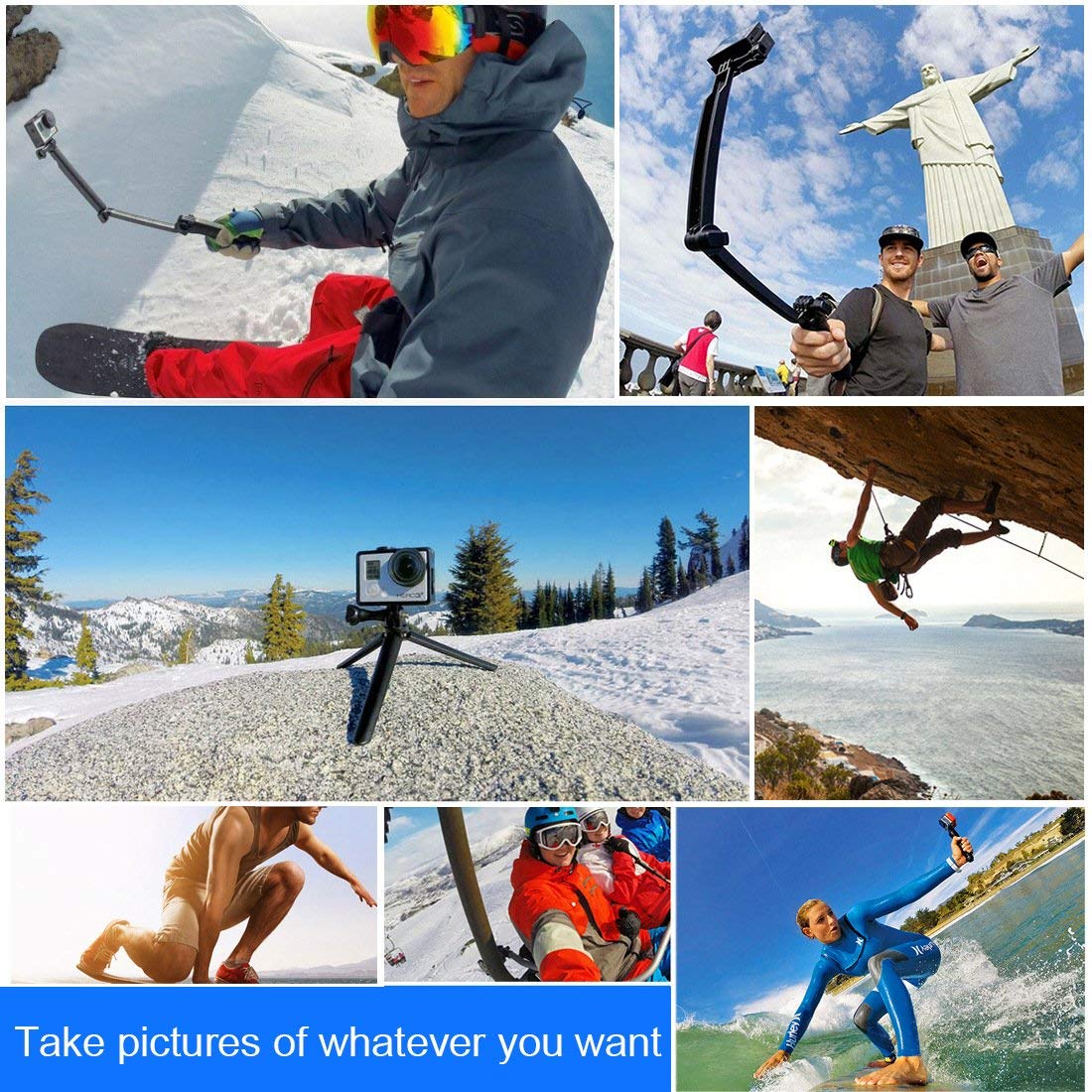 26-in-1 For GoPro Action Camera Universal Shooting Accessories Chest Strap Buoyancy Rod Kit