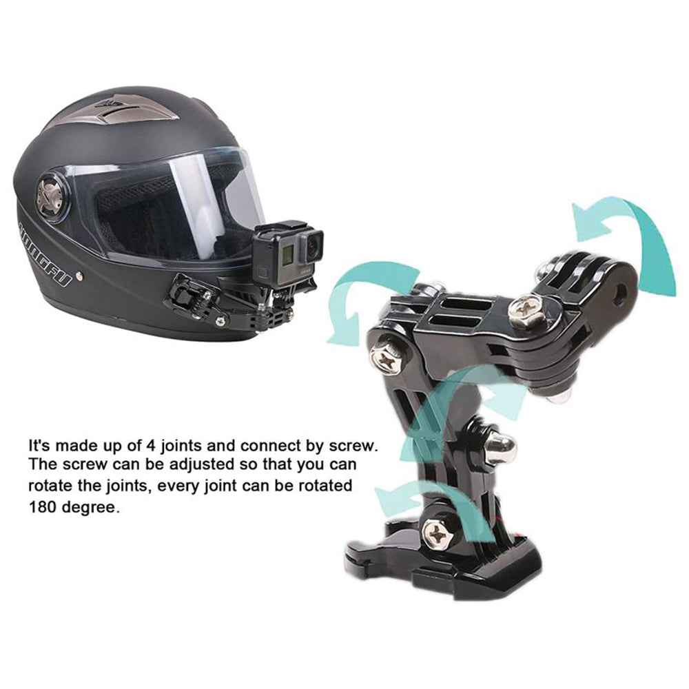 For GoPro Hero 9 / 10 / 11 / 12 Motorcycle Bicycle Helmet Mount Kit, 34-Piece Set Compatible with Sjcam, Xiaoyi, DJI