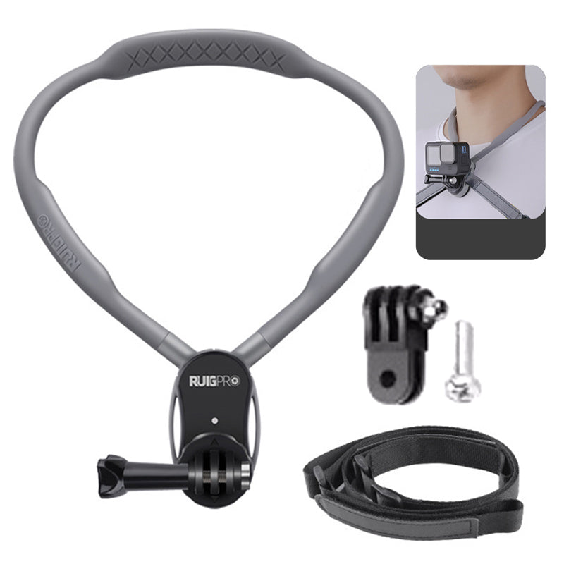 RUIGPRO For GoPro / Insta360 / DJI Action Camera Magnetic Neck Mount Bracket + Extension Arm