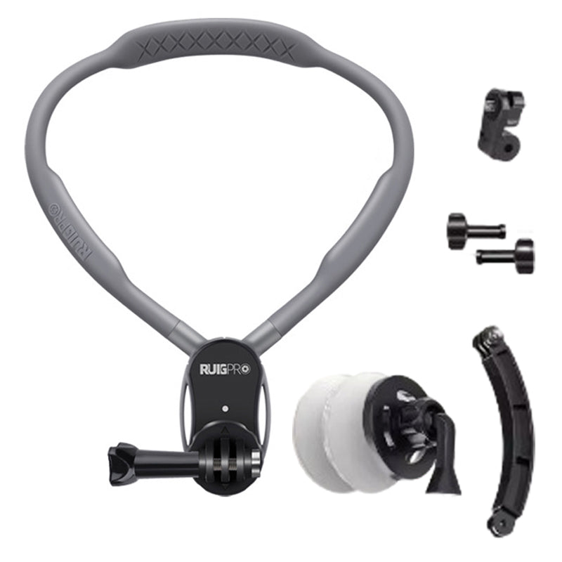 RUIGPRO For GoPro / Insta360 / DJI Action Camera Neck Mount Bracket + Anti-shake Strap + Extension Arm + Magnetic Phone Holder