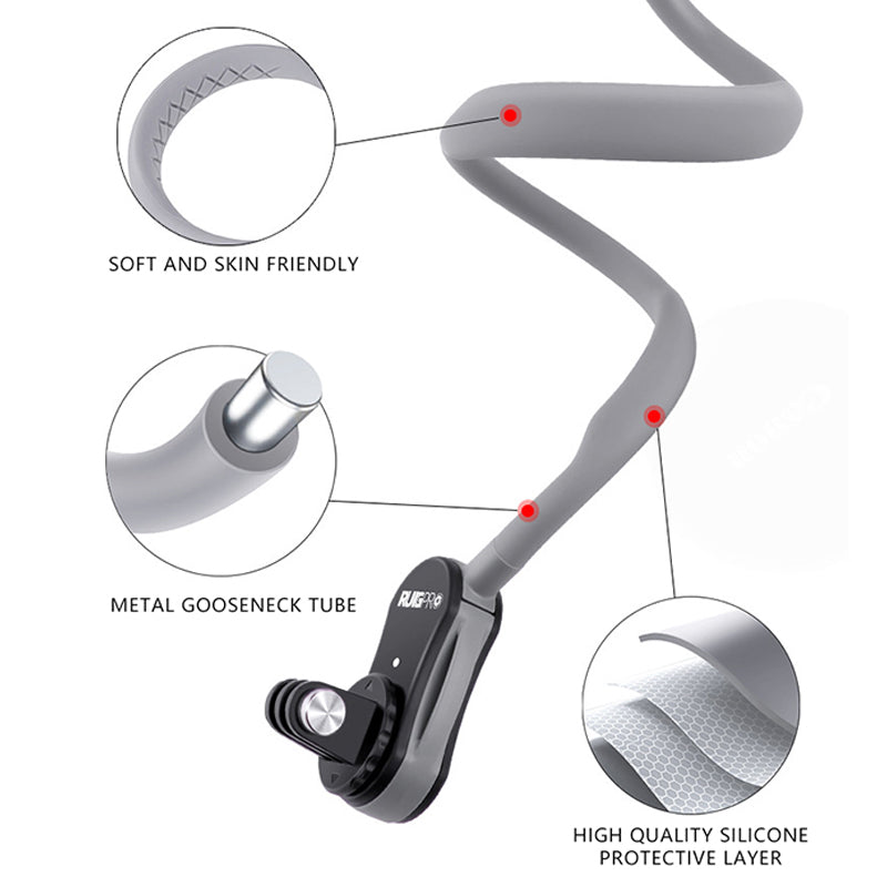 RUIGPRO For GoPro / Insta360 / DJI Action Camera Neck Mount Bracket + Anti-shake Strap + Extension Arm + Magnetic Phone Holder