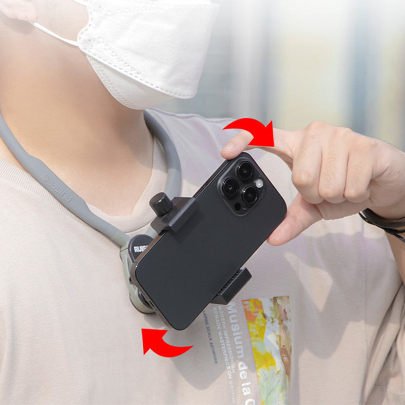 RUIGPRO For GoPro / Insta360 / DJI Action Camera Neck Mount Bracket + Anti-shake Strap + Extension Arm + Magnetic Phone Holder