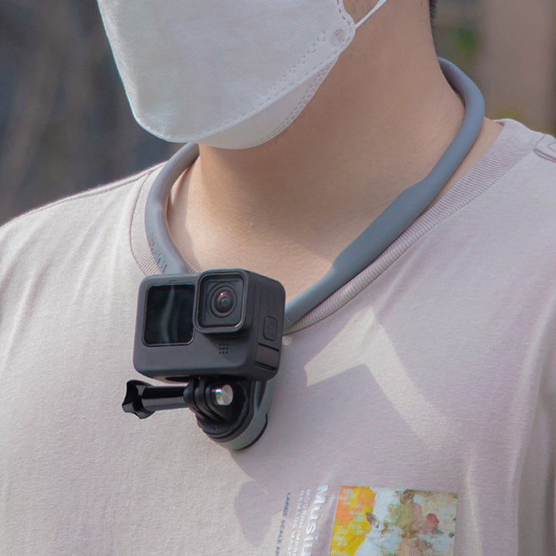 RUIGPRO For GoPro / Insta360 / DJI Action Camera Neck Mount Bracket + Anti-shake Strap + Phone Holder