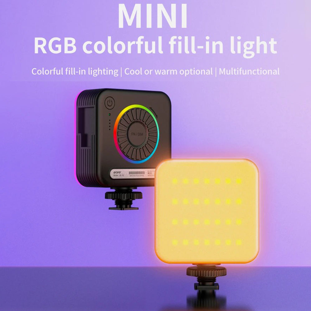 ORDRO SL-50 2700-6500K RGB Video Light 360° Full Color Portable Photography Lighting Camera Fill Light