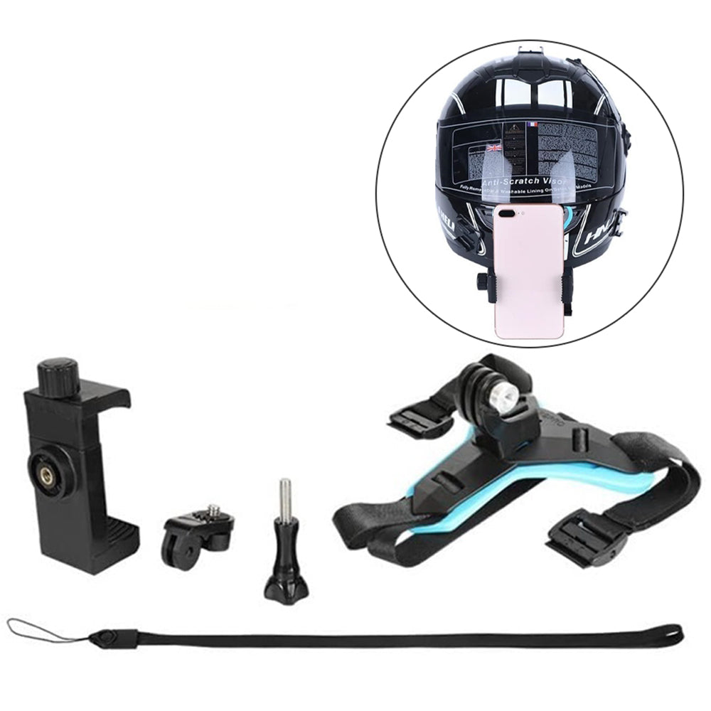 5-in-1 Motorcycle Helmet Chin Mount Claw Clamp Body Strap Cycling Accessories for GoPro