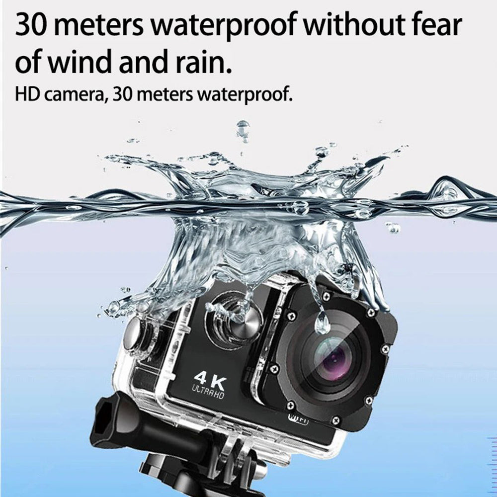 F201 2.0 Inch WiFi 4K Video Cam 120 Degree Wide Angle Action Camera with Waterproof Case