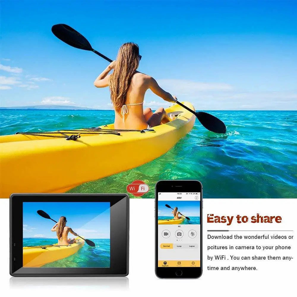 F200AS Action Camera Sports Video DV Camera 2-Inch Screen Mini Camcorder with Waterproof Case