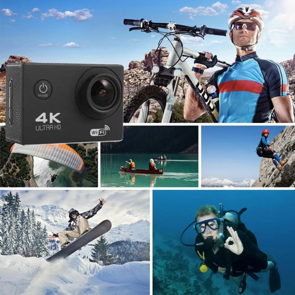 F300A 2 Inch 4K 30fps WiFi Action Camera Wide Angle Underwater Camera with Waterproof Case