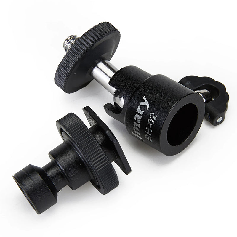 JMARY BH-02 360-Degree Rotating Tripod Adapter with 1 / 4 Screw for LED Lights, Monitors, Mic, Camera