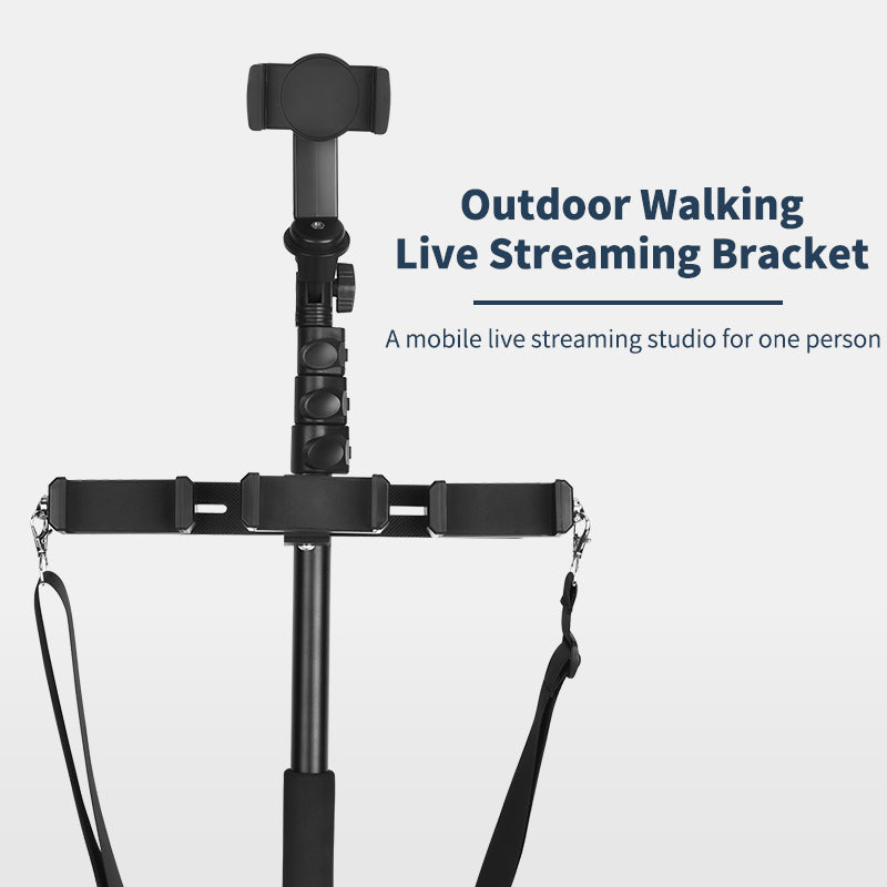 YELANGU LW103 Outdoor Cell Phone Selfie Stick with 4 Clips, Handheld Phone Holder