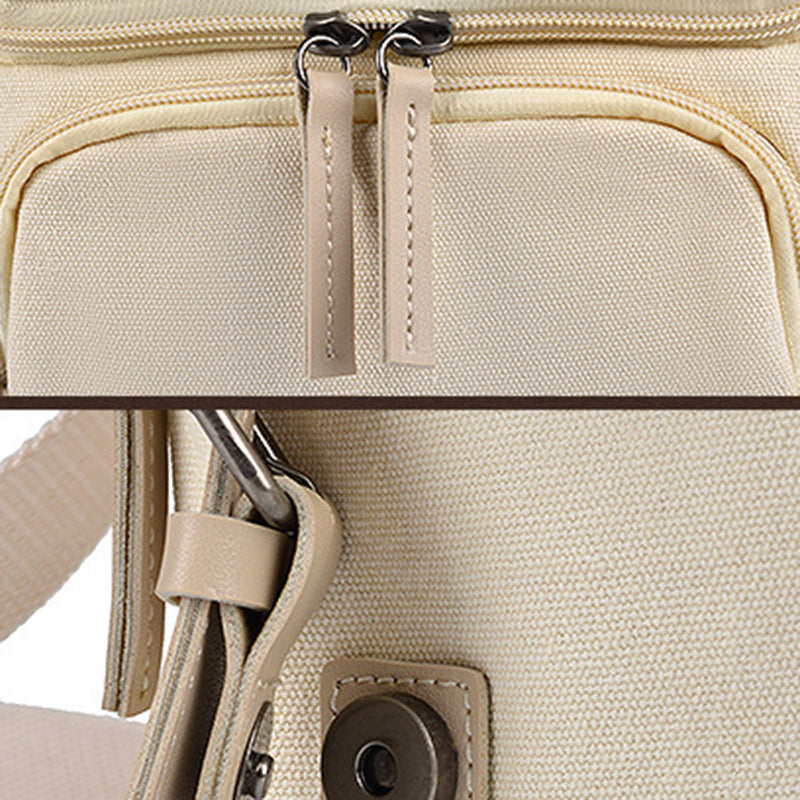 CWATCUN N1 Size M Portable Canvas Camera Storage Crossbody Bag for 1 Camera + 2 Lens