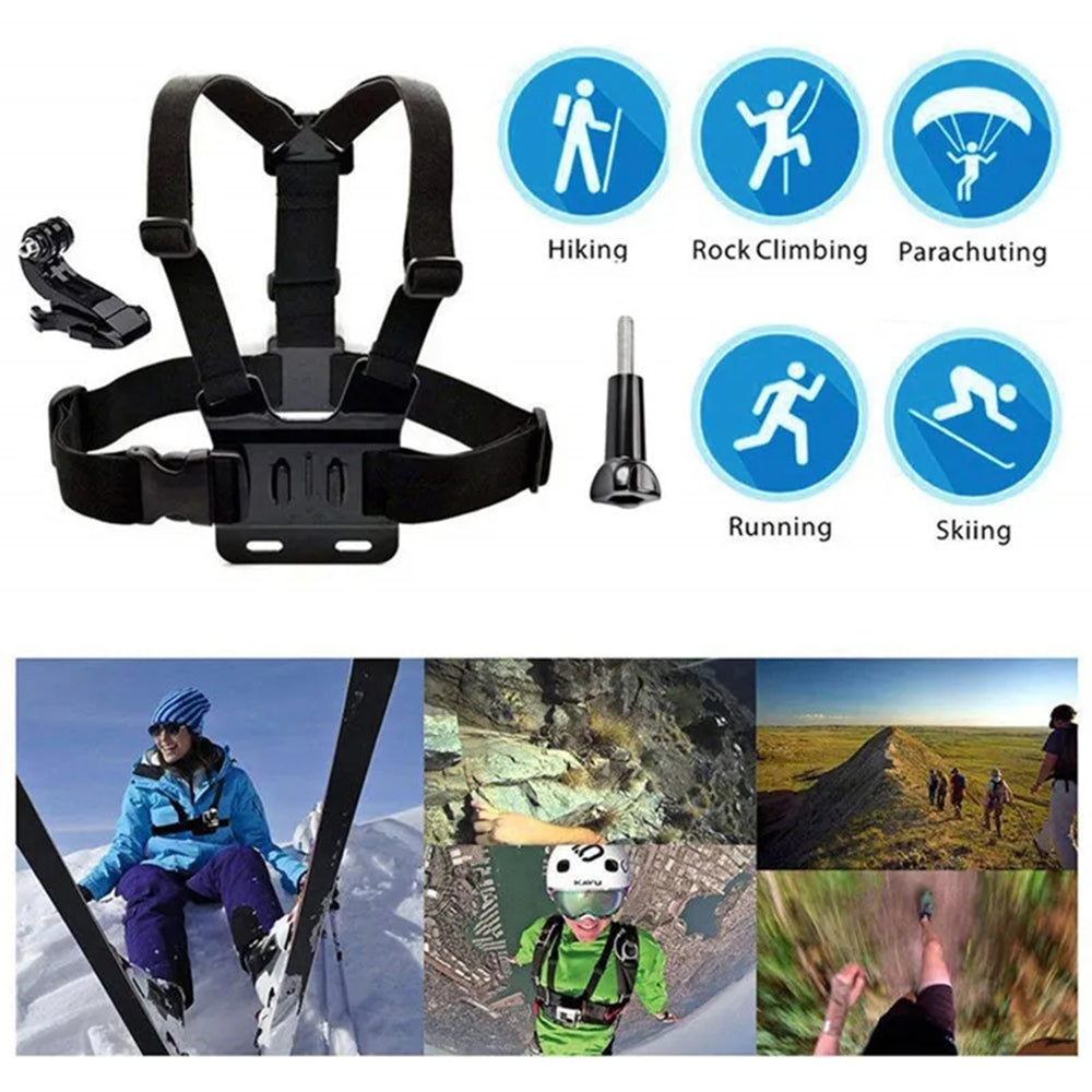 XD-27 Action Camera Mount Adjustable Chest Belt Nylon Strap with Phone Clip