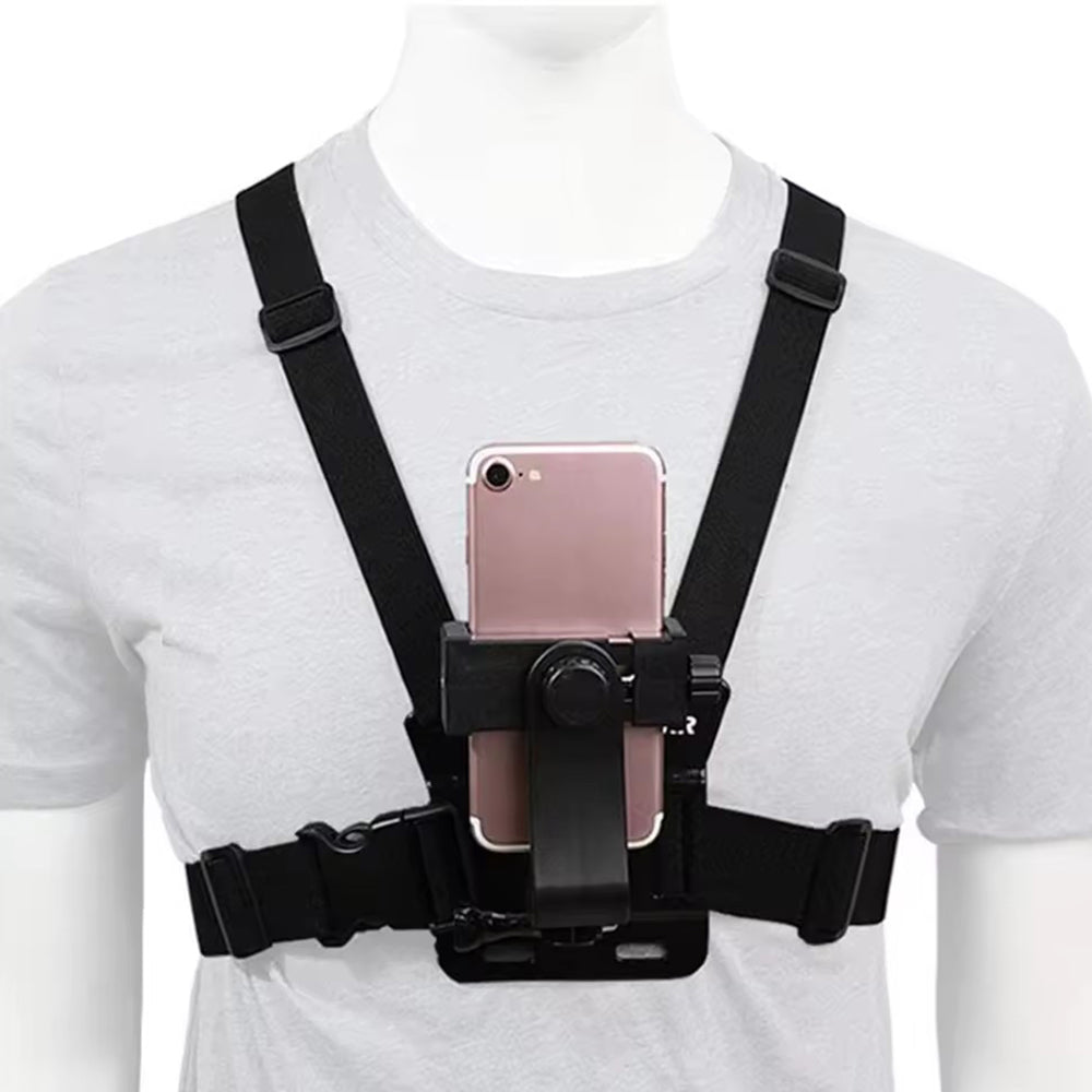 XD-27 Action Camera Mount Adjustable Chest Belt Nylon Strap with Phone Clip