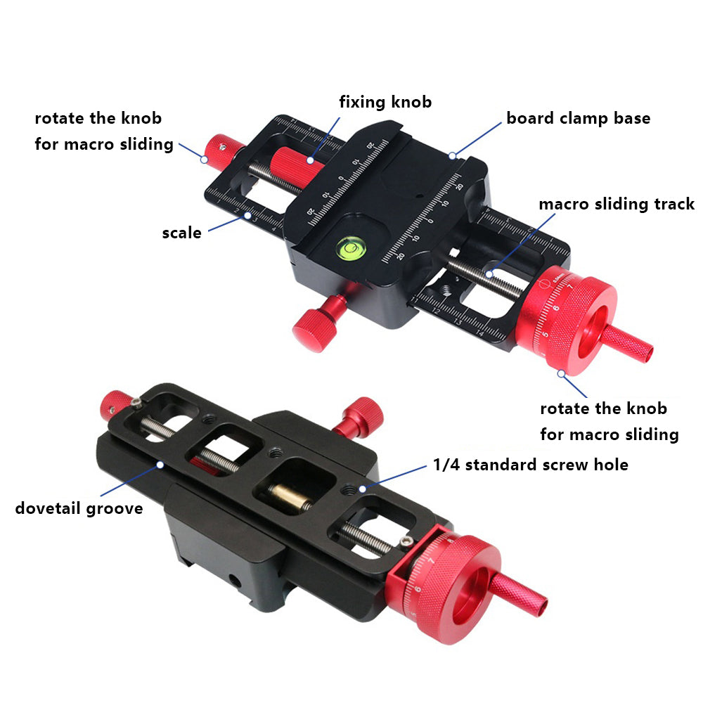 H045 Camera Tripod Slider Macro Slide Rail Photography Quick Release Plate Clamp Base