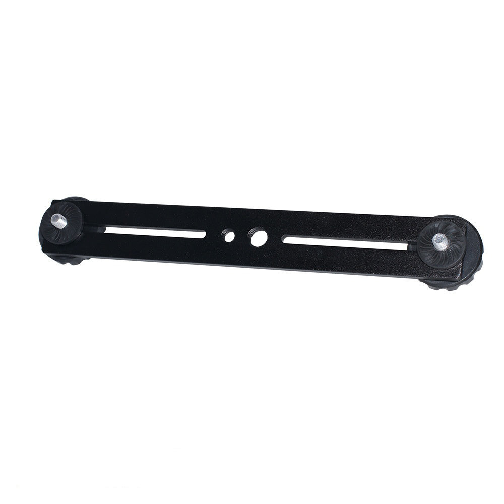 L084 1 / 4 Inch Dual Camera Mount Bracket Aluminum Alloy Extension Bar Bracket for DSLR LED Flash Light