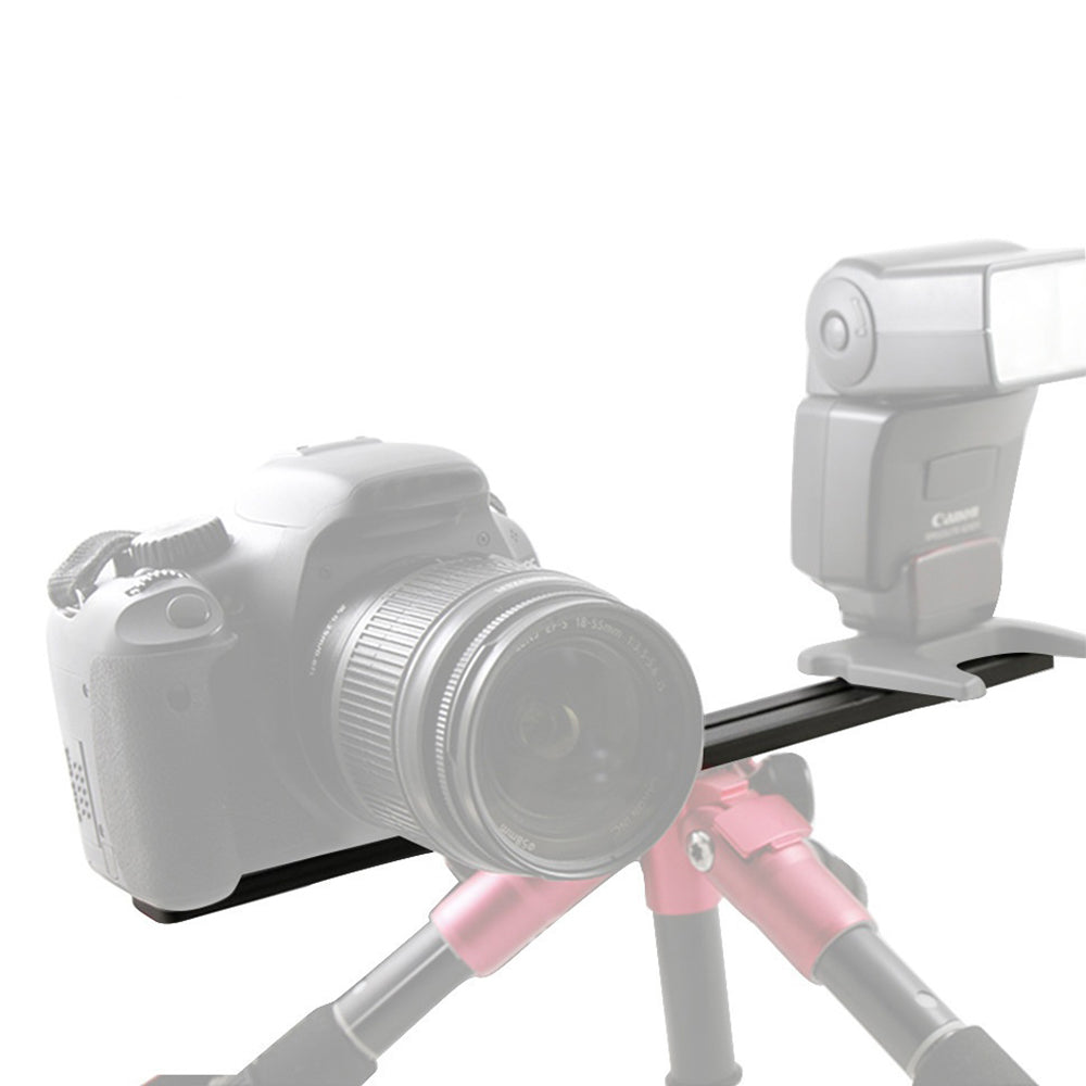 L084 1 / 4 Inch Dual Camera Mount Bracket Aluminum Alloy Extension Bar Bracket for DSLR LED Flash Light