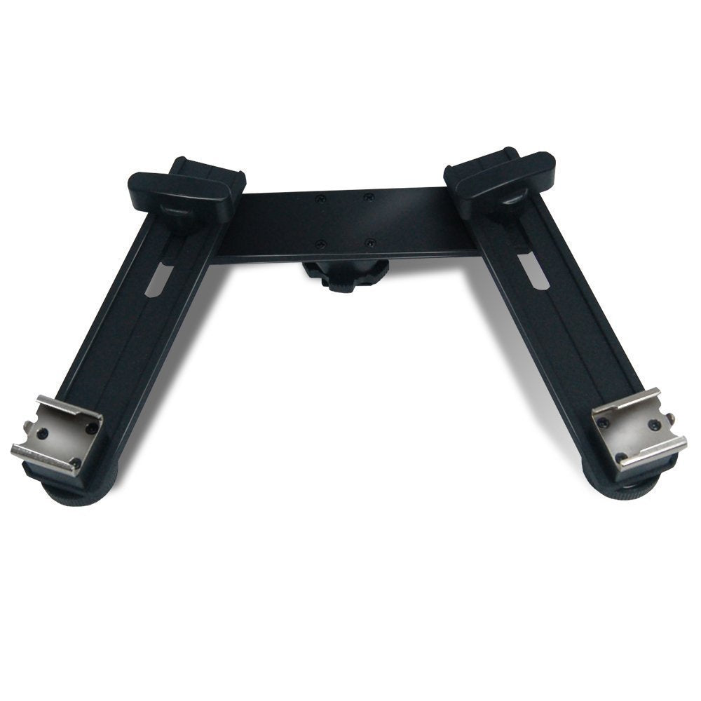 E019 Dual Hot Shoe Extension Bar Mount LED Fill Light / Flash Bracket Camera Accessories