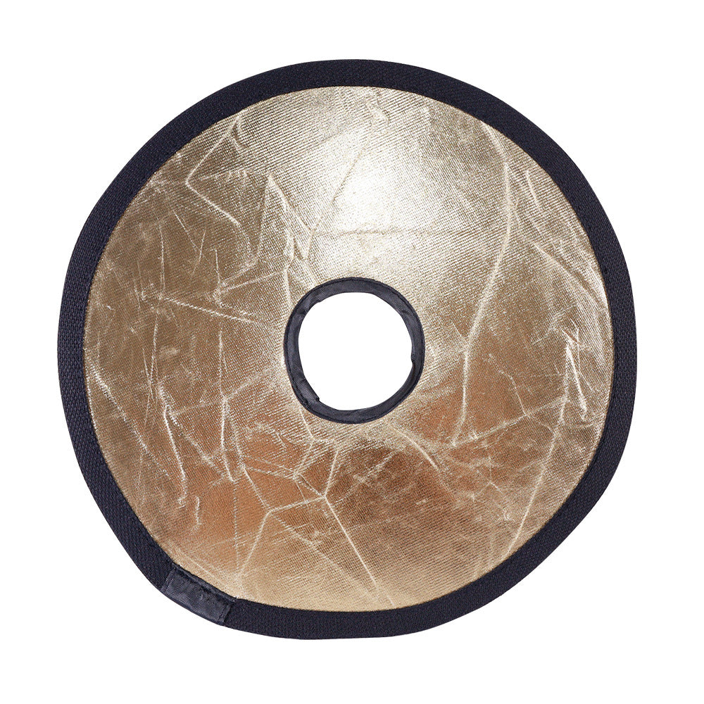 K064 2-in-1 Silver / Gold Photography Reflector Foldable Diffuser 30cm Round Hollow Center Light Reflector