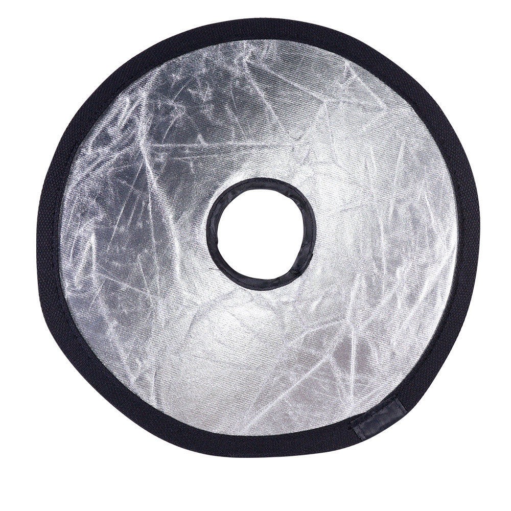 K064 2-in-1 Silver / Gold Photography Reflector Foldable Diffuser 30cm Round Hollow Center Light Reflector
