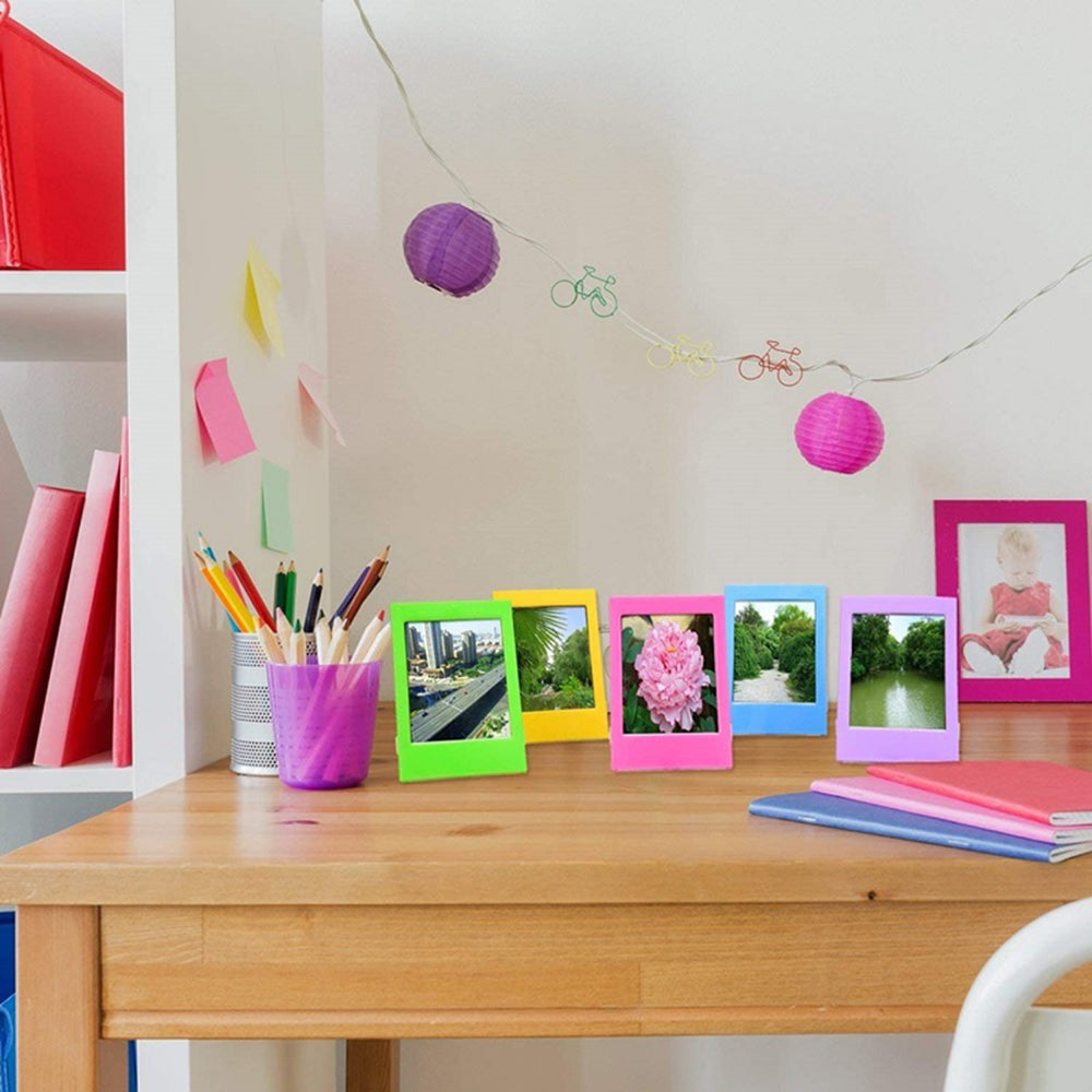 Colorful Bundle Kit Accessories Set for Fuji Instax Mini 12 11 9 8 Film Stickers+Desk Frames+Hanging Frame+Strap