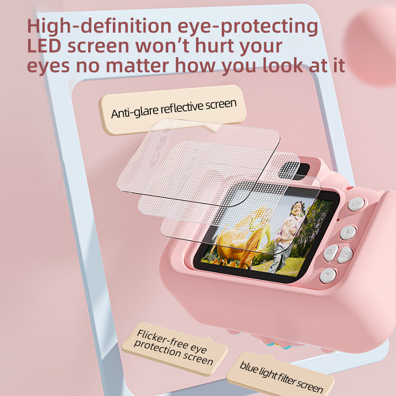 Y20 Cartoon Space Cat 2.0 inch Screen Camera Rechargeable Kids Camera Toy with Music and Game