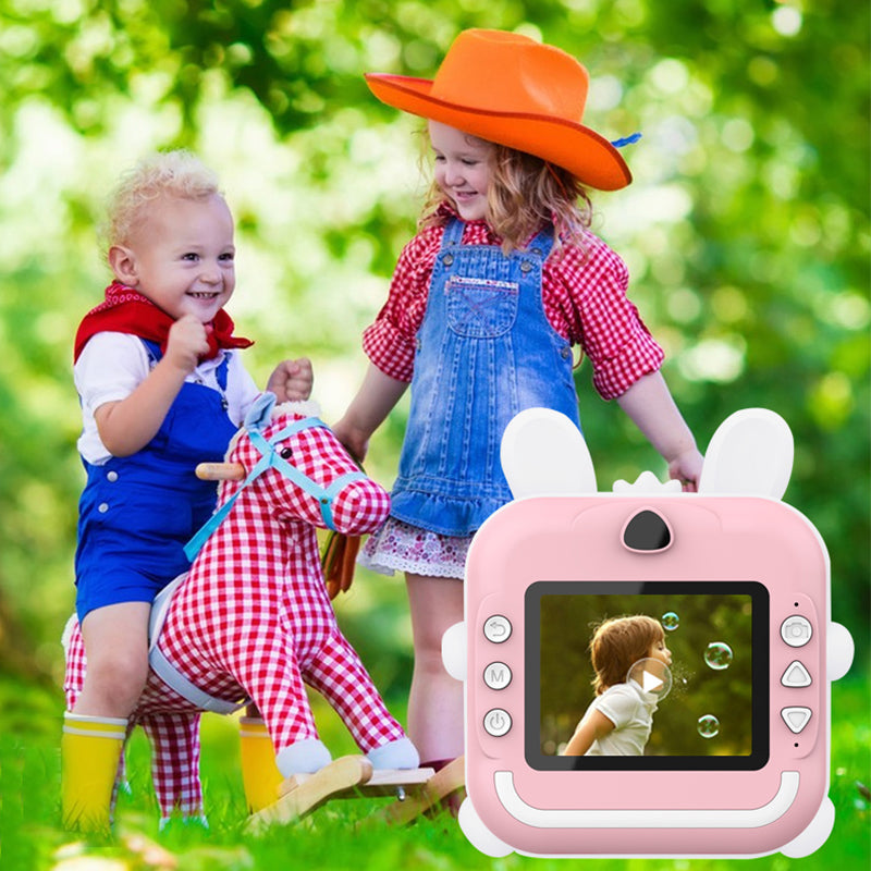 Q5 Kids Camera Instant Print Photo Mini Digital Video Camera, Cartoon Rabbit