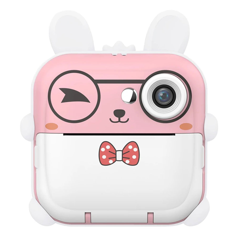 Q5 Kids Toy Rabbit Shape 2.4-Inch Inkless Photo Printer Camera with 32G Memory Card+Card Reader