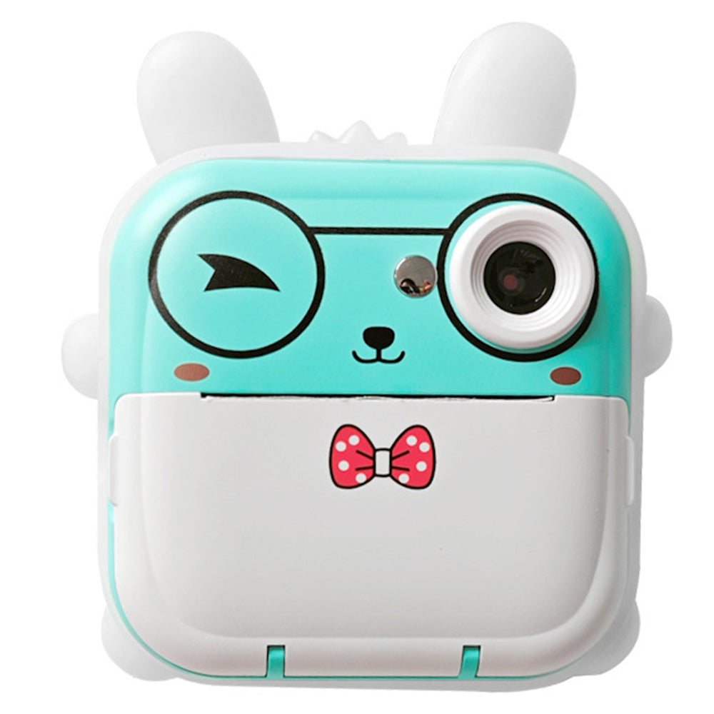 Q5 Kids Toy Rabbit Shape 2.4-Inch Inkless Photo Printer Camera with 32G Memory Card+Card Reader
