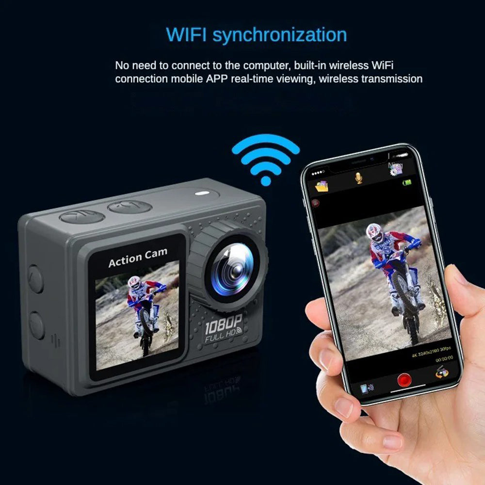 F502AA-G 2 Inch Wide Angle 1080P HD WiFi Action Camera with 30m Waterproof Case