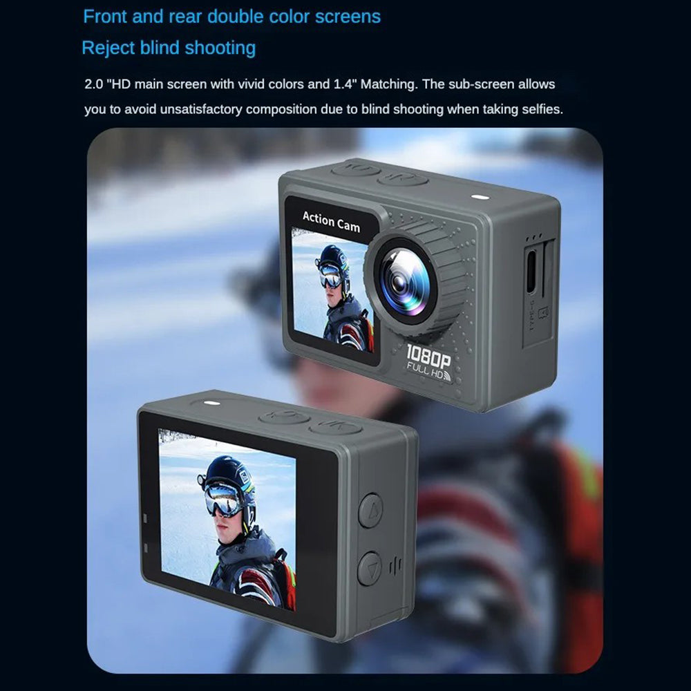 F502AA-G 2 Inch Wide Angle 1080P HD WiFi Action Camera with 30m Waterproof Case