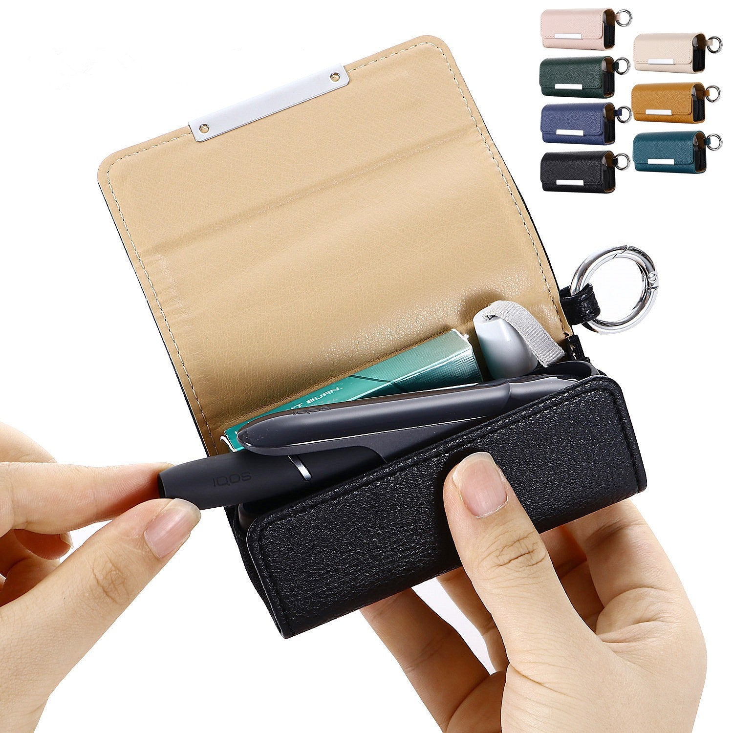 For IQOS 3 / Iluma Prime Case PU Leather Portable Electronic Cigarette Storage Bag