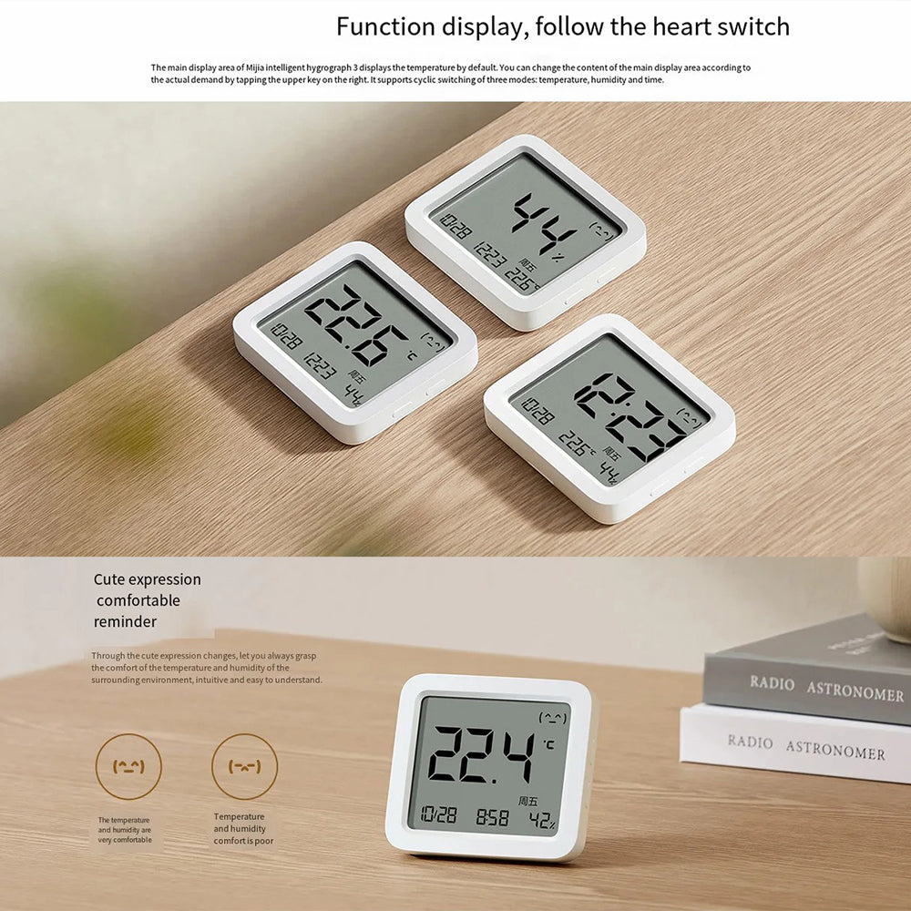 XIAOMI MIJIA MJWSDO5MMC Smart Thermometer Home Hygrometer Clock Humidity Monitor