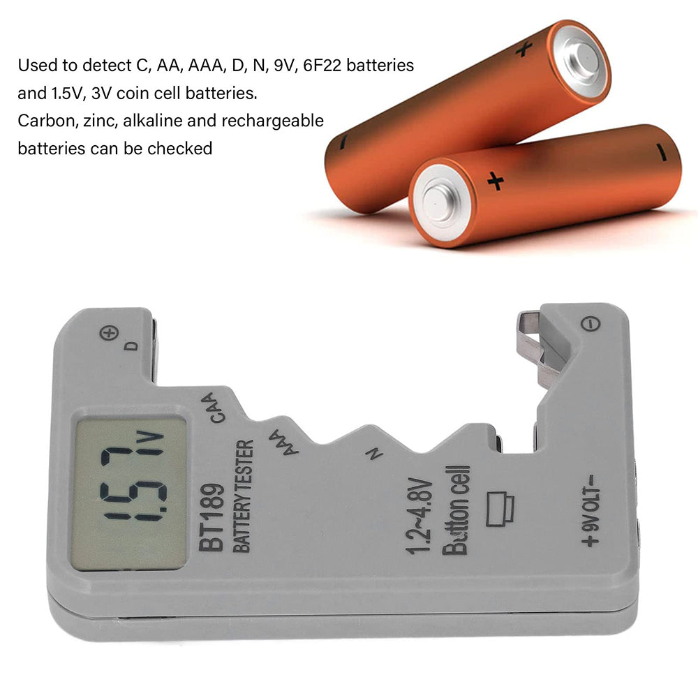 BT189 LCD Screen Battery Tester Universal Button Cell D N AA AAA 9V Battery Voltage Checker