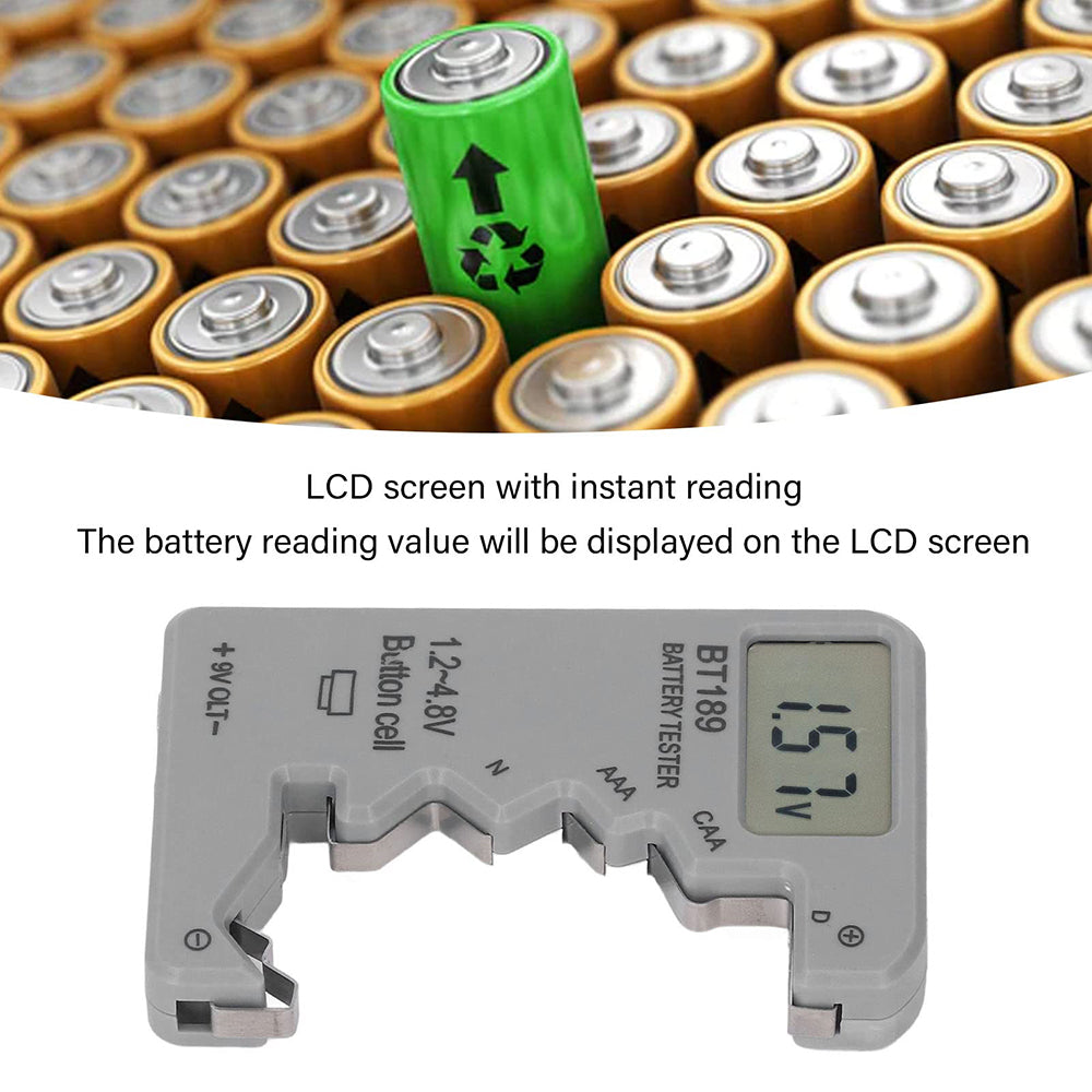 BT189 LCD Screen Battery Tester Universal Button Cell D N AA AAA 9V Battery Voltage Checker