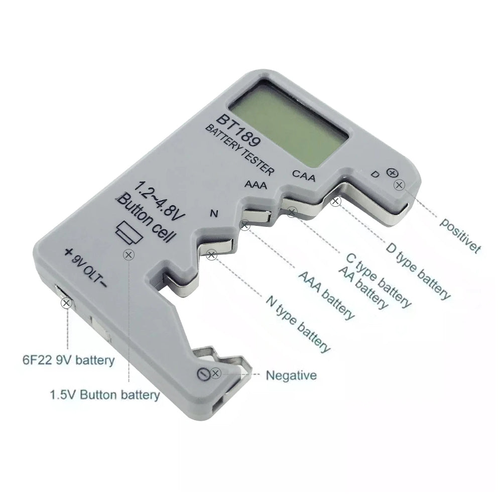 BT189 LCD Screen Battery Tester Universal Button Cell D N AA AAA 9V Battery Voltage Checker