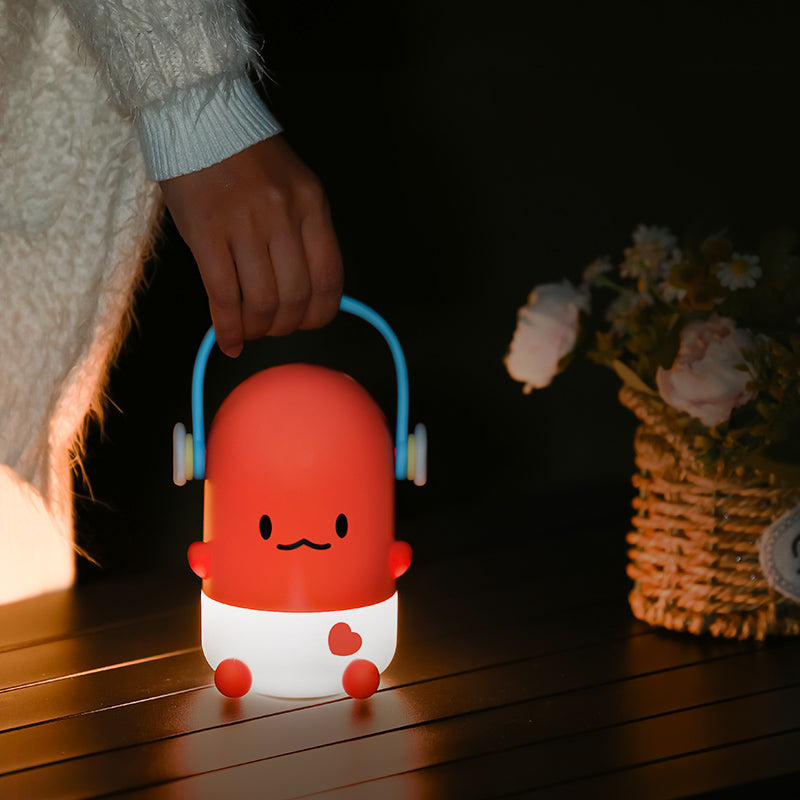 ICARER FAMILY IF-PI001 Cartoon Pipi Night Light 3 Brightness Adjustable Desk Lamp - Red
