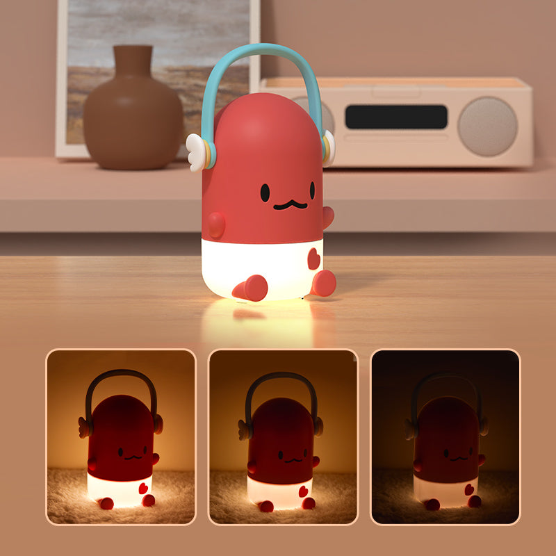 ICARER FAMILY IF-PI001 Cartoon Pipi Night Light 3 Brightness Adjustable Desk Lamp - Red
