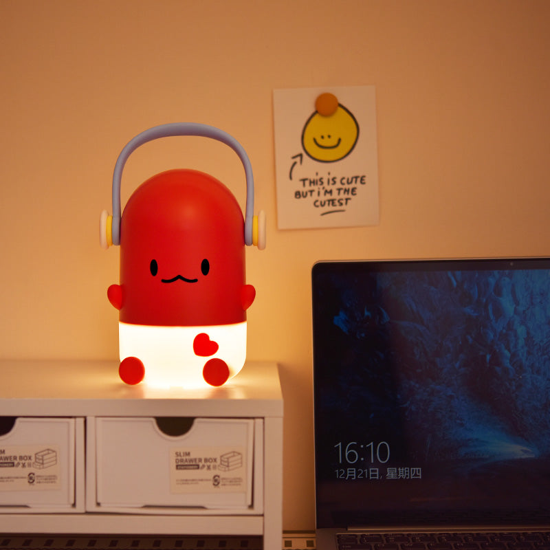 ICARER FAMILY IF-PI001 Cartoon Pipi Night Light 3 Brightness Adjustable Desk Lamp - Red