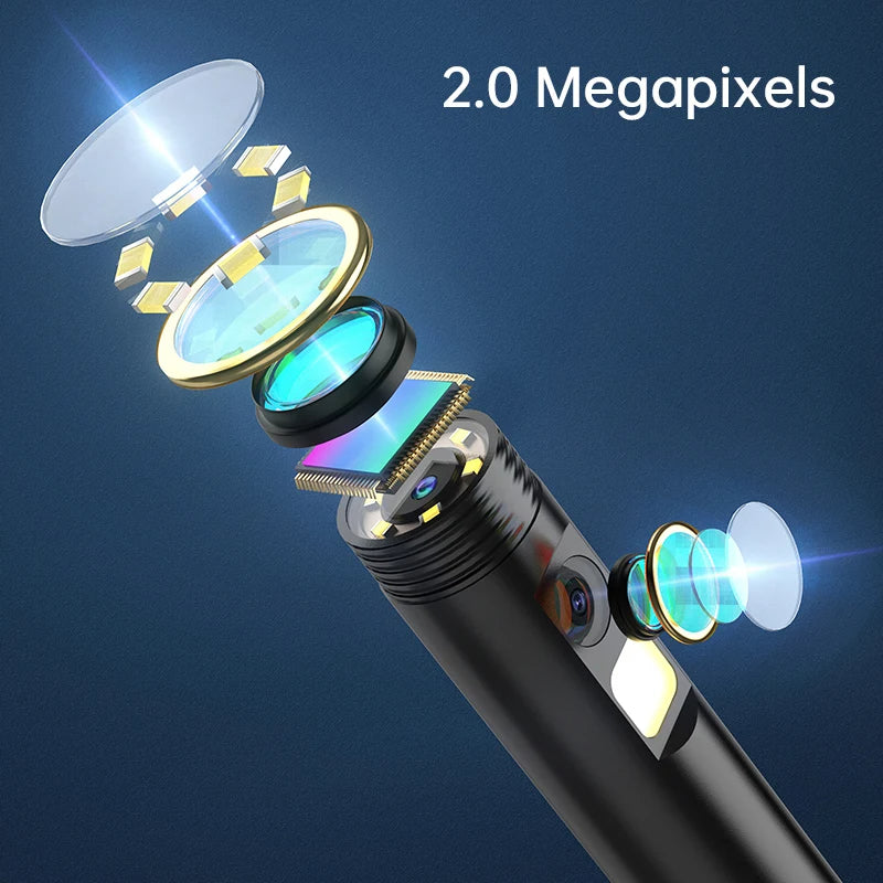 W300-B 3m 3-in-1 Micro / Type-C / Lightning Dual Lens Endoscope 8mm 2.0MP Camera Waterproof Borescope
