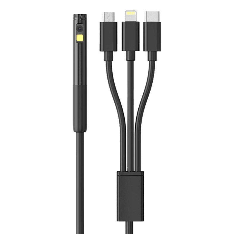 W300-B 8mm Dual Lens 2MP Ear Endoscope Camera Earwax Cleaner with 3-in-1 Type-C / Micro / iP Cable