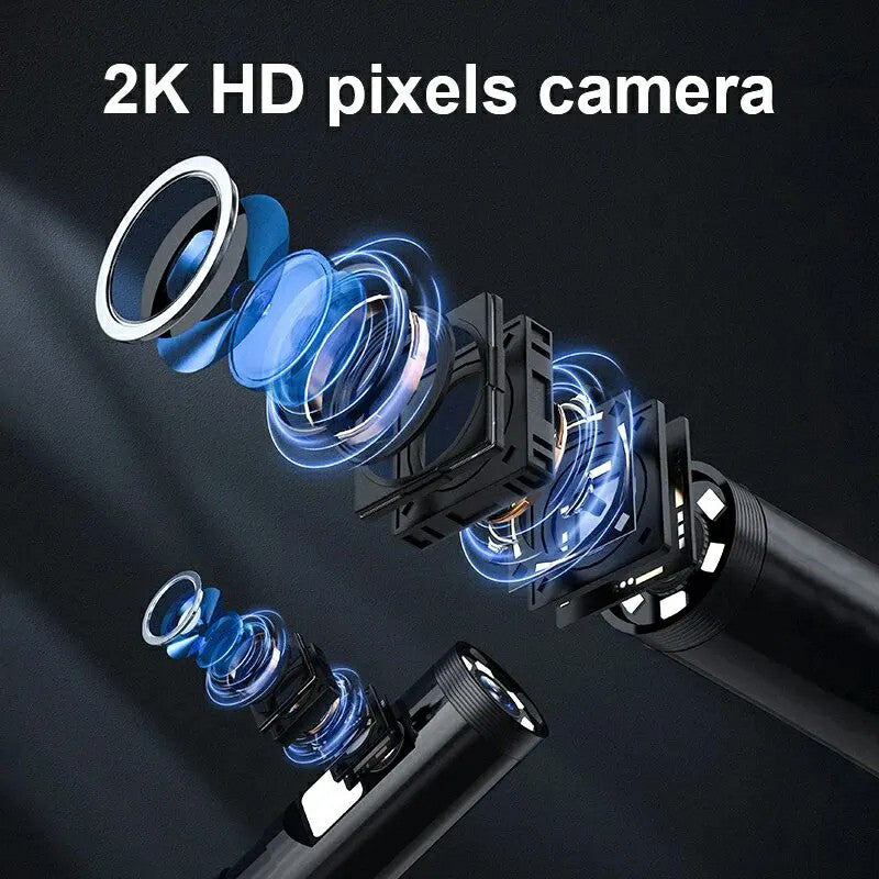 W600 1m Hard Wire 8mm Dual Lens Endoscope 2.0MP 1080P Inspection Camera HD Industrial Borescope